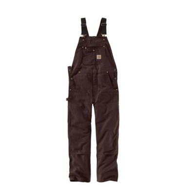 Carhartt BIB OVERALL 28×32 Carhartt Men's Sandstone Duck Quilt-Lined Bib Overall - Moss