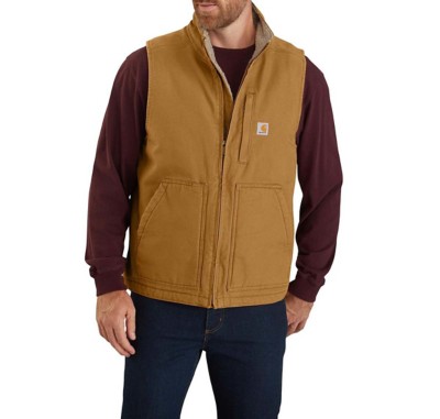 Men's Carhartt Loose Fit Washed Duck Sherpa-Lined Mock Vest