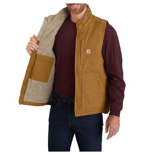 Men's Carhartt Loose Fit Washed Duck Sherpa-Lined Mock Vest