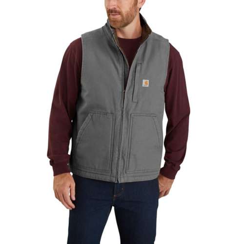 Men's Carhartt Loose Fit Washed Duck Sherpa-Lined Mock Vest