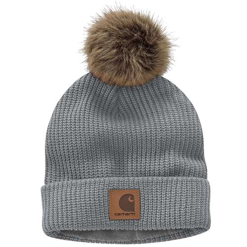 Carhartt Women's Knit Fleece Lined Hat, Heather Gray