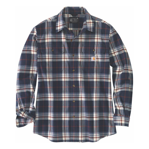 Men's Carhartt Loose Fit Heavyweight Flannel Long-Sleeve Plaid Shirt product image