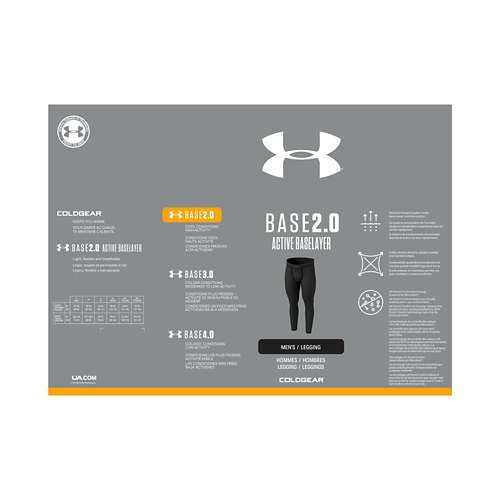 Under Armour Men's Packaged Base 2.0 Leggings, Black (001)/Pitch