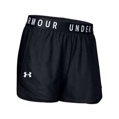 Under Armour Girl's Play Up Solid Shorts, Black/Metalic Silver, XL -  1363372-001-XL