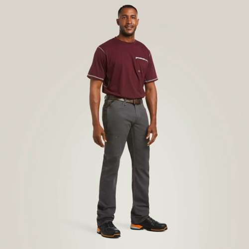 Men's Ariat Rebar M4 Low Rise DuraStretch Made Tough Stackable Straight Leg Utility Work Pants