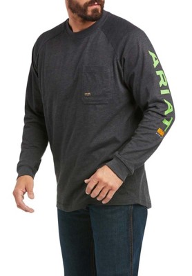 Men's Ariat Rebar Workman Logo Long Sleeve Cowl Neck T-Shirt