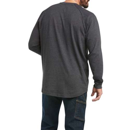 Men's Ariat Rebar Workman Logo Long Sleeve Cowl Neck T-Shirt