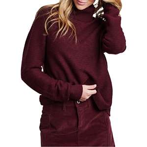 LUCKY BRAND Womens Burgundy Sweater Sweatshirt V-Neck Size S P