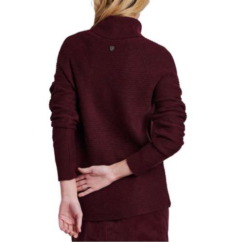 Kuhl Sweatshirt Womens Large Orange Funnel Cowl Neck Pocket Sweater Fall  108846 