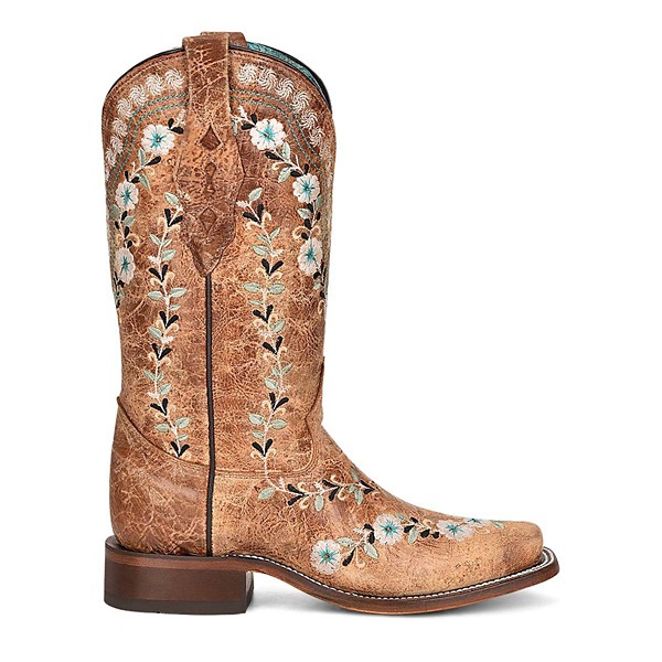 Women’s Corral A4398 Western Boots 8 Cognac Distressed Floral