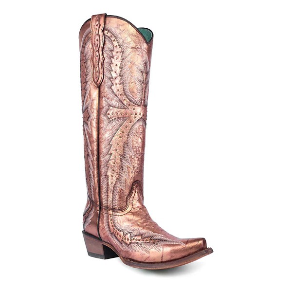 Women’s Corral C4070 Western Boots 9 Rose Gold Metallic