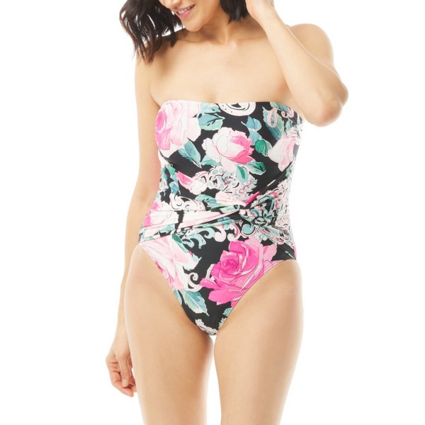 Women's Carmen Marc Valvo Knot Front Bandeau Underwire One-Piece product image