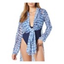 Women's Carmen Marc Valvo Convertible Front Tie Midi Kimono Swim Cover Up