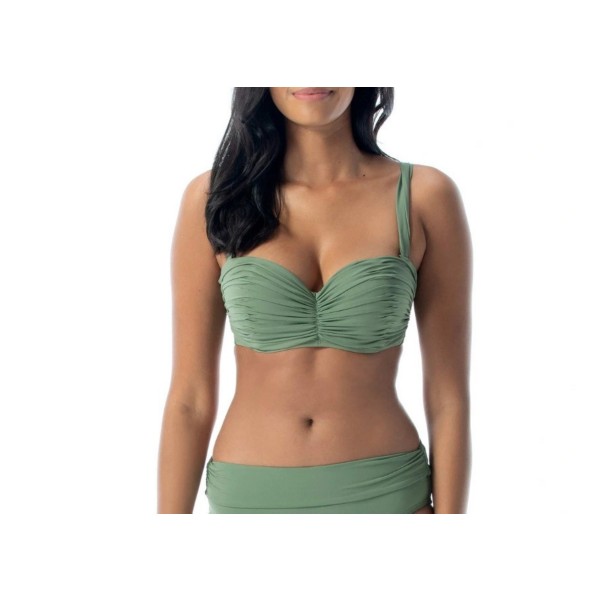 Women's Coco Reef Charisma Bandeau Swim Bikini Top Contemporary 32/34DD Palm Green