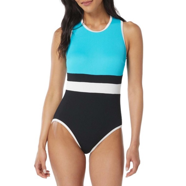 Women’s Beach House Aspire Ribbed One Piece Swimsuit 14 Black