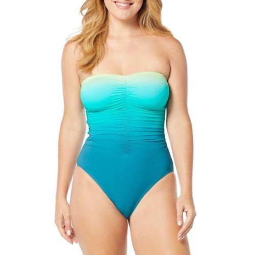 Women's Coco Contours Adore Shirred Bandeau Bra Sized One Piece Swimsuit