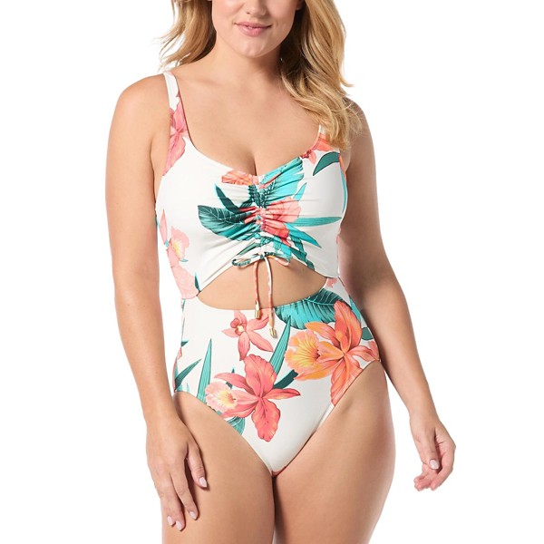 Women’s Coco Reef Sassy Underwire One Piece Swimsuit 36C White Floral