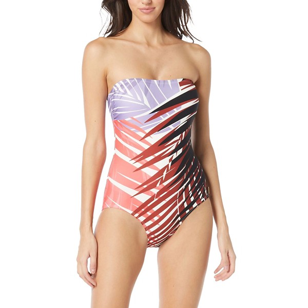 Women’s Vince Camuto Bandeau One Piece Swimsuit 6 Riviera Palm