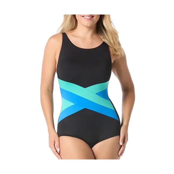 Women's Gabar High Neck One Piece Swimsuit Sporty 10 C Low Tide