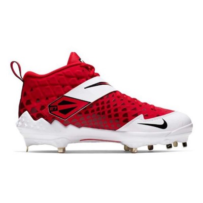 red white and blue metal cleats