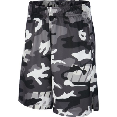 nike training dry camo shorts in grey