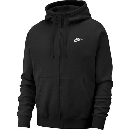 Nike Men s Sportswear Club Fleece Full Zip Hoodie BV2645 010 Black Black White 2XL