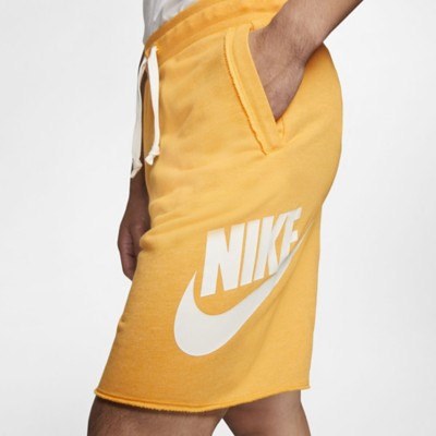 nike french terry shorts yellow