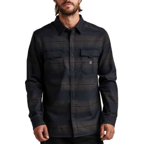 Lids Colorado Rockies Large Check Flannel Button-Up Long Sleeve Shirt -  Black/Gray