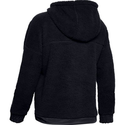 womens black sherpa hoodie