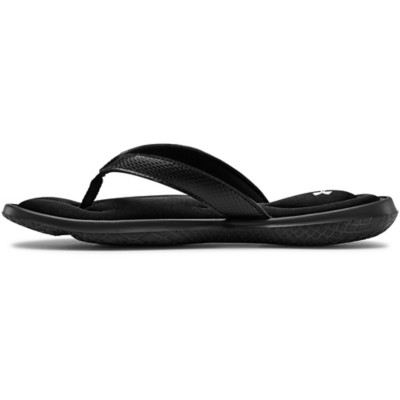 women's black under armour flip flops