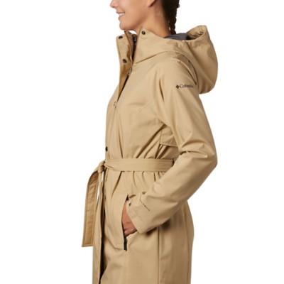 columbia women's here and there long rain jacket