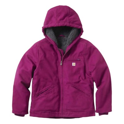 Girls' Carhartt Sherpa Lined Sierra Hooded Jacket Hooded Shell Jacket