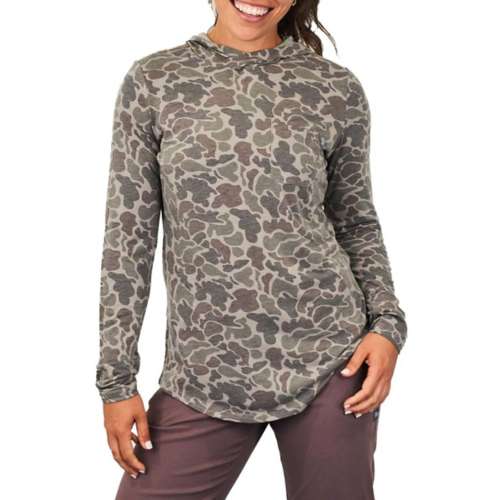 Women's Marsh Wear Buxton Camo Hooded Long Sleeve Cowl Neck T-Shirt