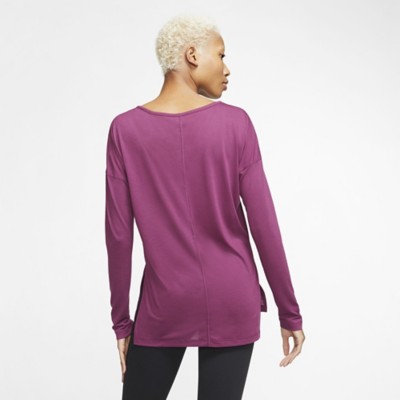 purple nike dri fit long sleeve shirt