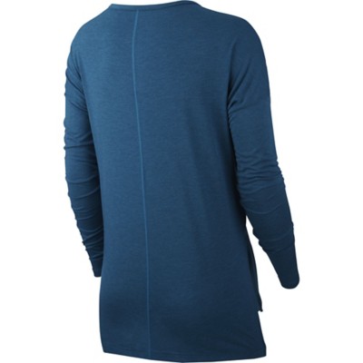 blue nike dri fit long sleeve shirt