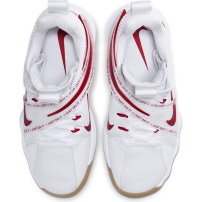 white and red nike volleyball shoes
