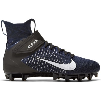 navy and white football cleats