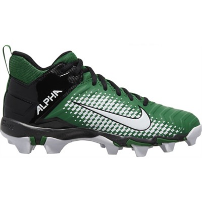 green and black football cleats