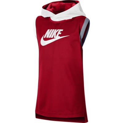 boys sleeveless red hoodie