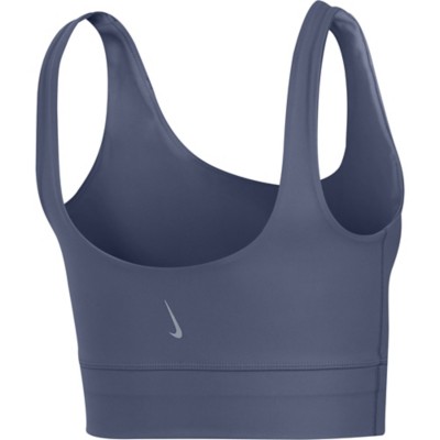 nike yoga luxe crop top in blue grey