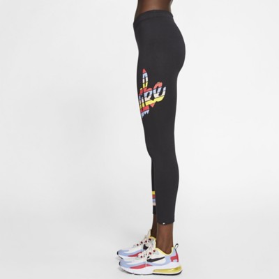 nike athletic sweatpants with rainbow stripe