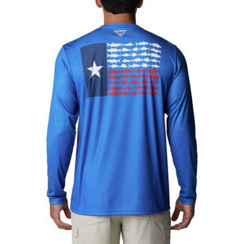 Men's Columbia Blue Tampa Bay Lightning Omni-Wick Shotgun Long Sleeve Hoodie T-Shirt Size: Medium