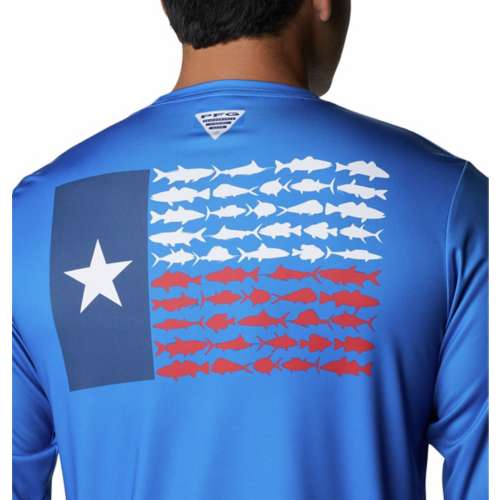 Men's Columbia PFG Terminal Tackle Fish Flag Long Sleeve Shirt