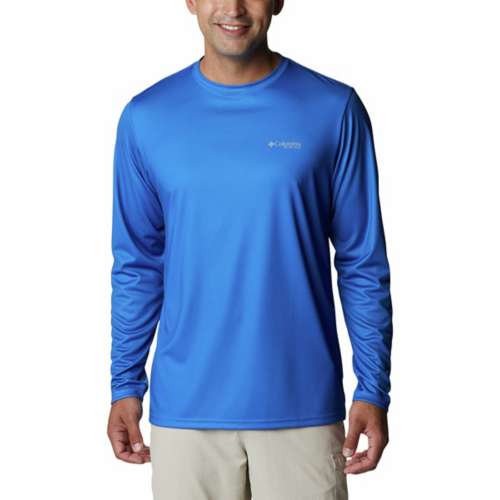 Men's Columbia Blue Tampa Bay Lightning Omni-Wick Shotgun Long Sleeve Hoodie T-Shirt Size: Medium