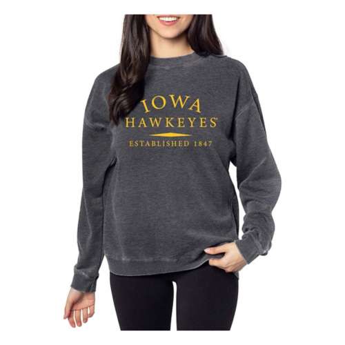 Chicka-D Women's Iowa Hawkeyes Arch Over Serif Crew