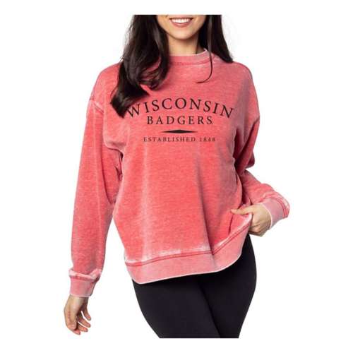 Chicka-D Women's Wisconsin Badgers Arch Over Serif Crew