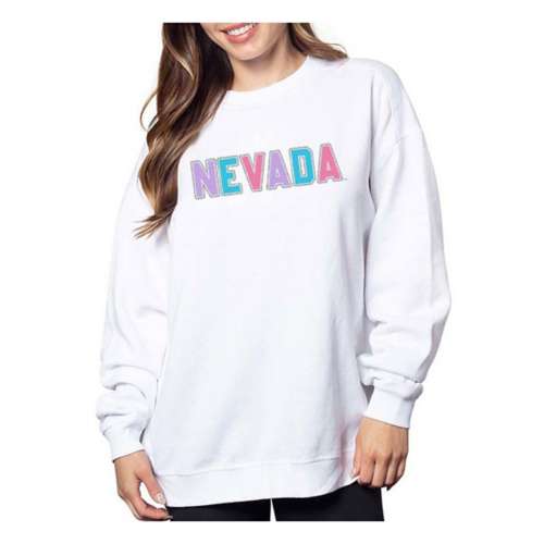 Chicka-D Women's Nevada Wolf Pack Metal Outline Crew
