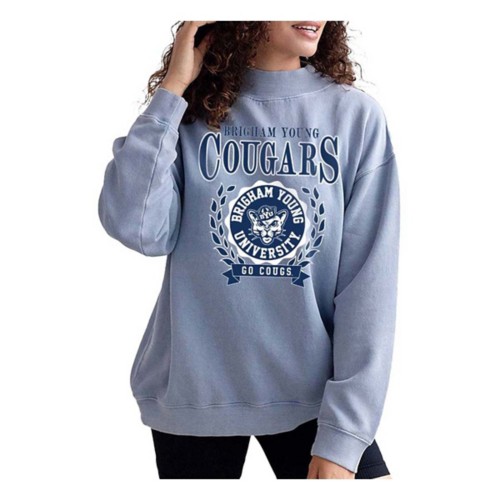 Chicka-d Women's Hailey Sweatshirt - Oversized Mock Neck, Dropped Shoulder, NCAA Licensed Graphic