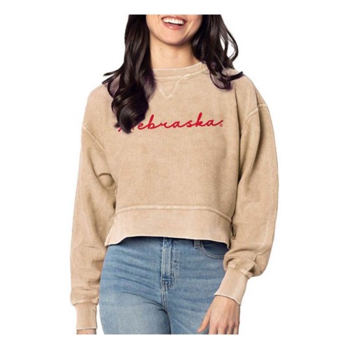 Chicka-D Women's Nebraska Cornhuskers Heavy Script Crew