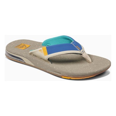 reef fanning flip flops green yellow